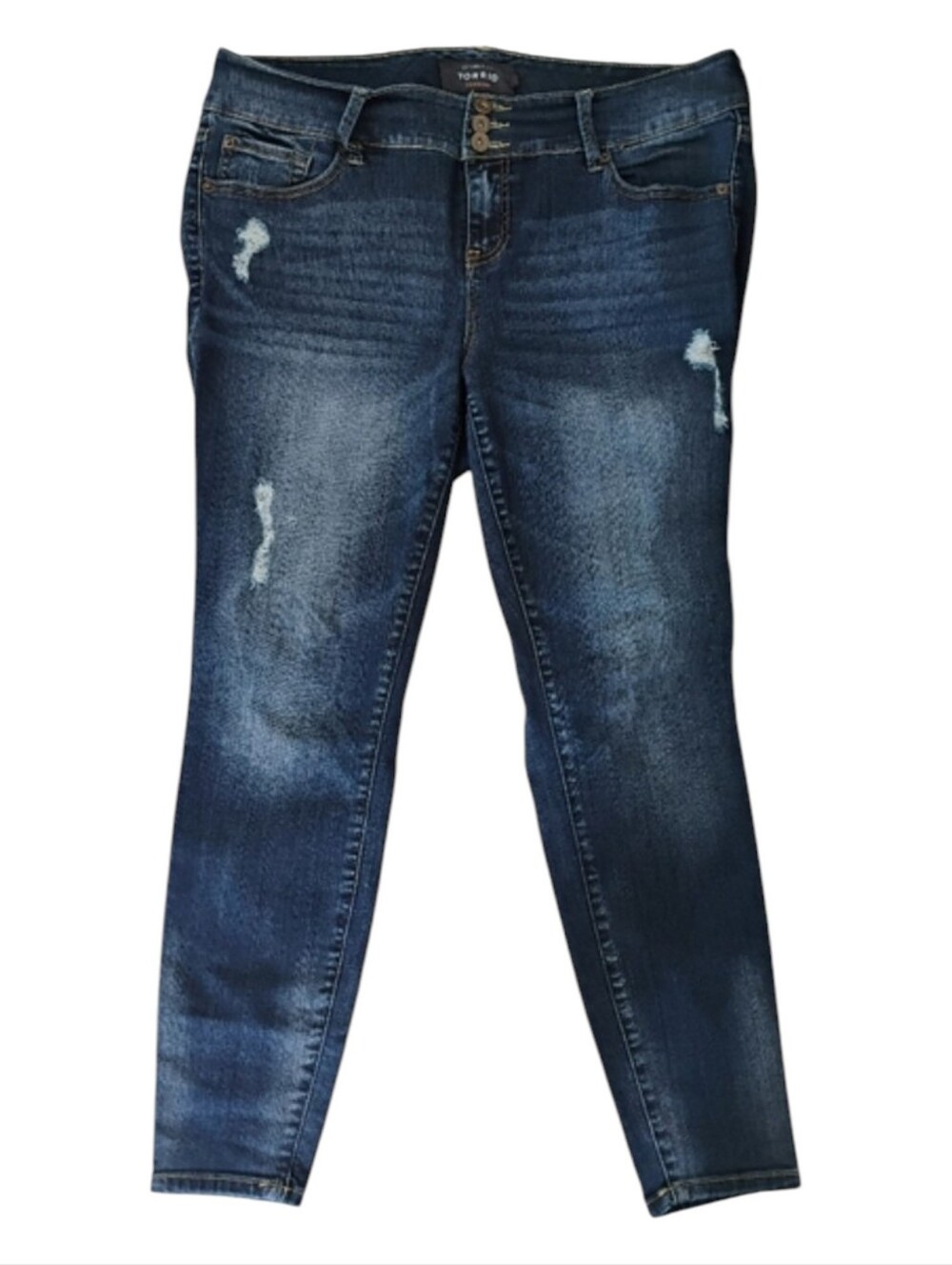 Torrid Blue Denim Distressed Jeggings Size 16R
